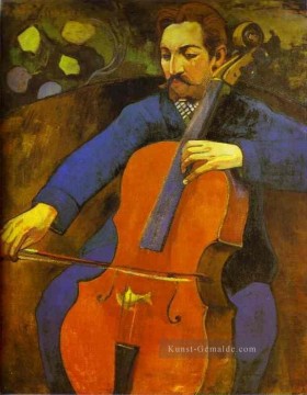 der Cellist Porträt von Upaupa Scheklud Beitrag Impressionismus Primitivismus Paul Gauguin Ölgemälde